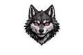 Wolf Head Flat Bill Snapback Hat — Embroidered Wolf Face Cap