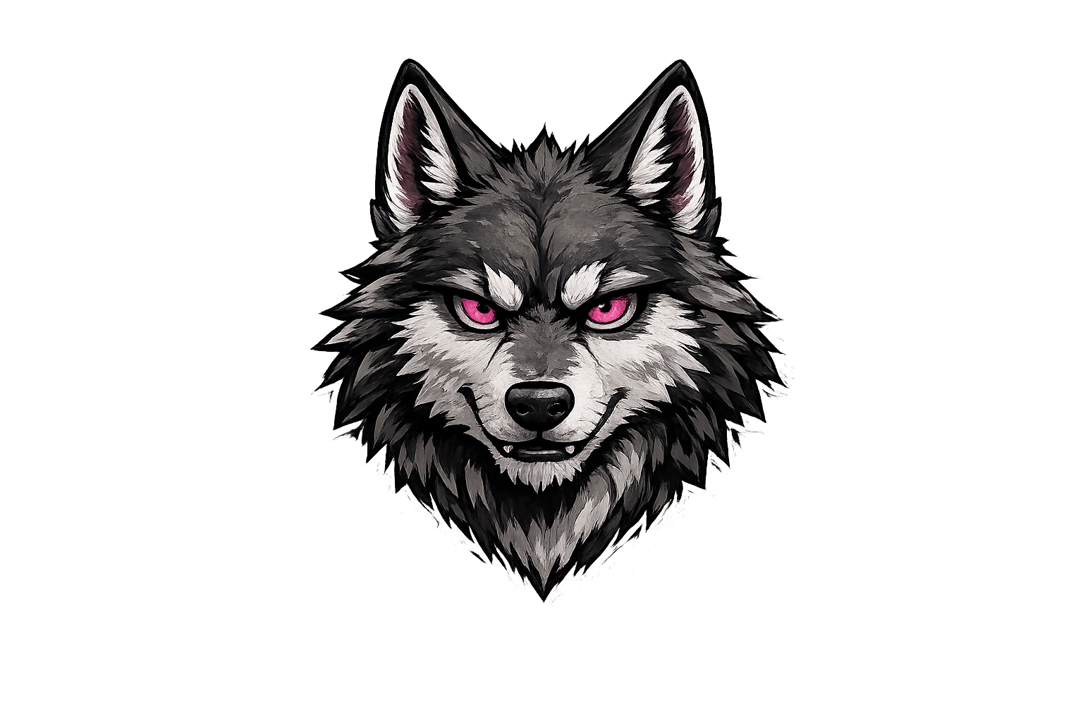 Wolf Head Flat Bill Snapback Hat — Embroidered Wolf Face Cap